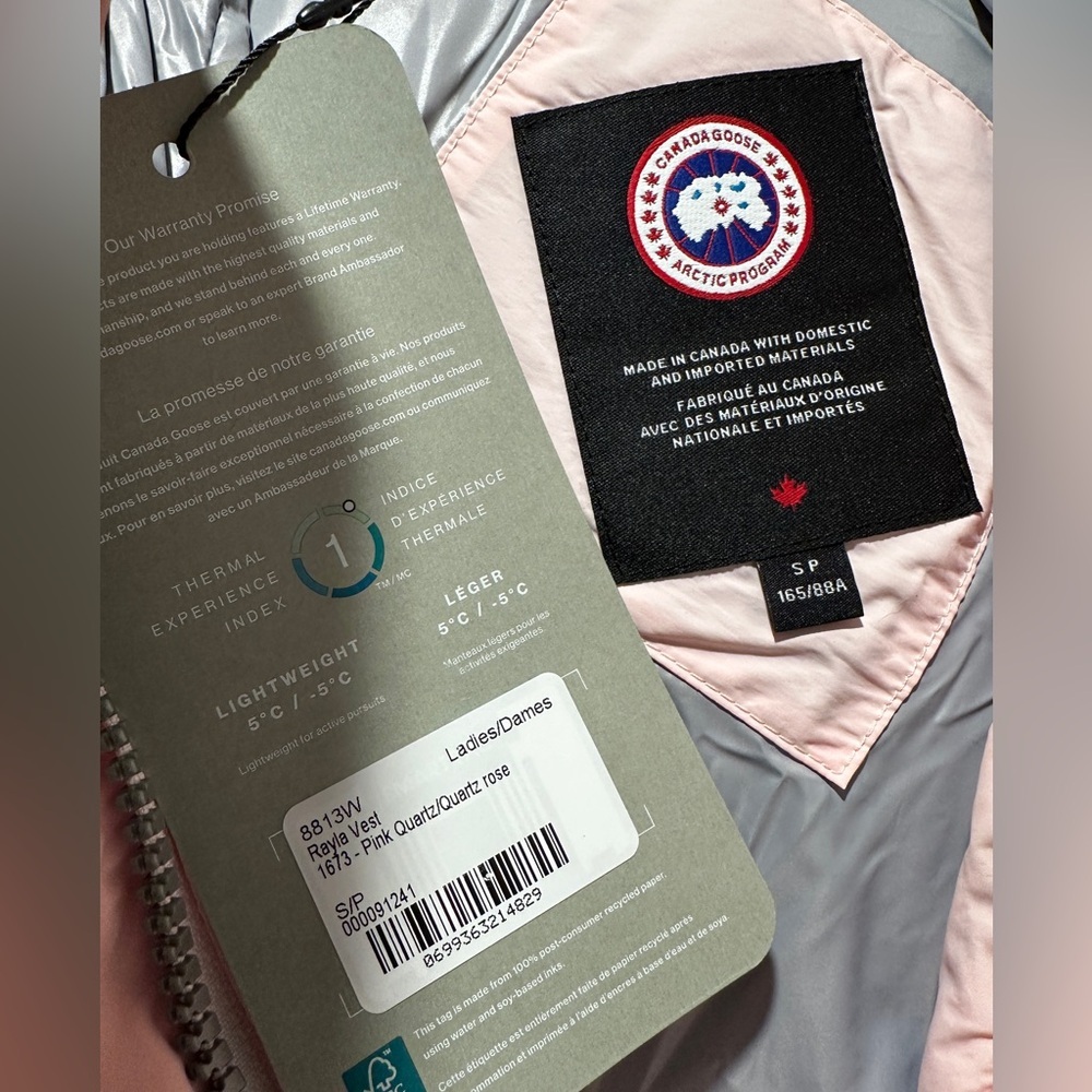 NWT New Canada Goose Rayla Pink Down Vest Size Small - Picture 4 of 10